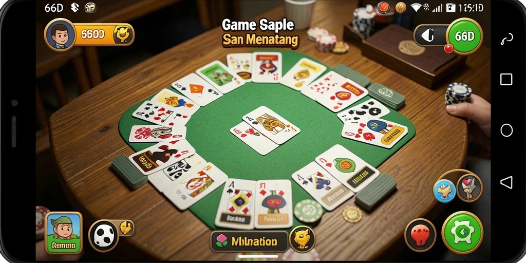 Screenshot permainan Gaple yang menampilkan fitur dan gameplay menarik di 66D.