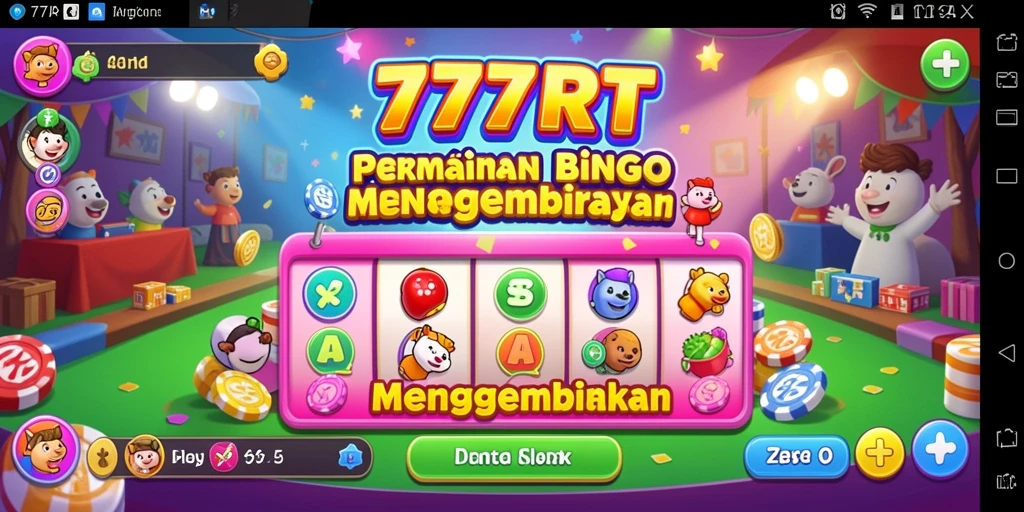 Screenshot gameplay Bingo dengan suasana yang penuh warna dan seru.