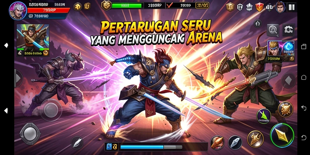 Screenshot memperlihatkan aksi pertarungan seru di 789RP.