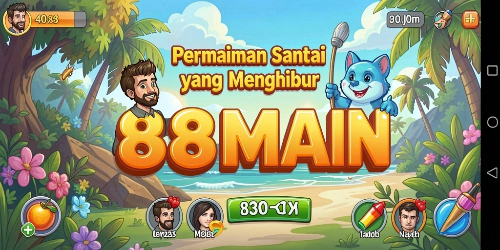 Tampilan gameplay yang cerah dan menghibur di 88MAIN.
