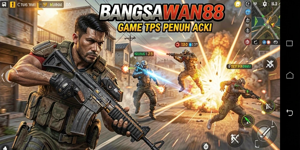 Tampilan menakjubkan dari aksi gameplay game TPS BANGSAWAN88.