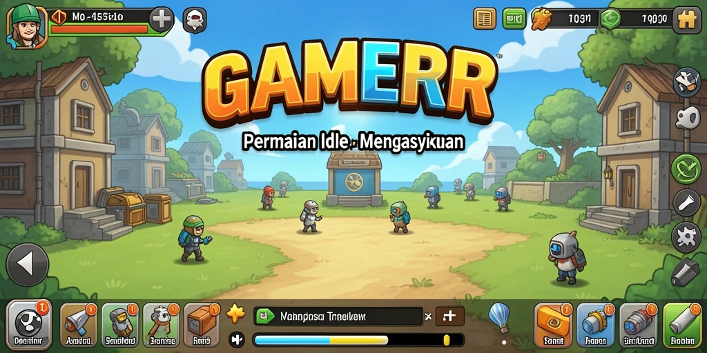 Tampilan gameplay GAMERP yang menarik dan menenangkan.