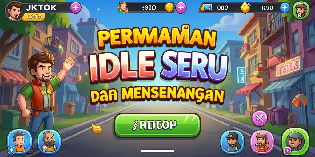 Tampilan gameplay JKTOK dengan karakter yang beraksi secara Idle.