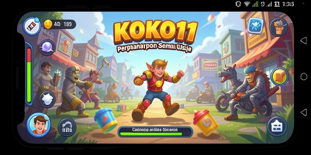 Tampilkan gameplay seru KOKO11 dengan karakter dan tantangan menarik.