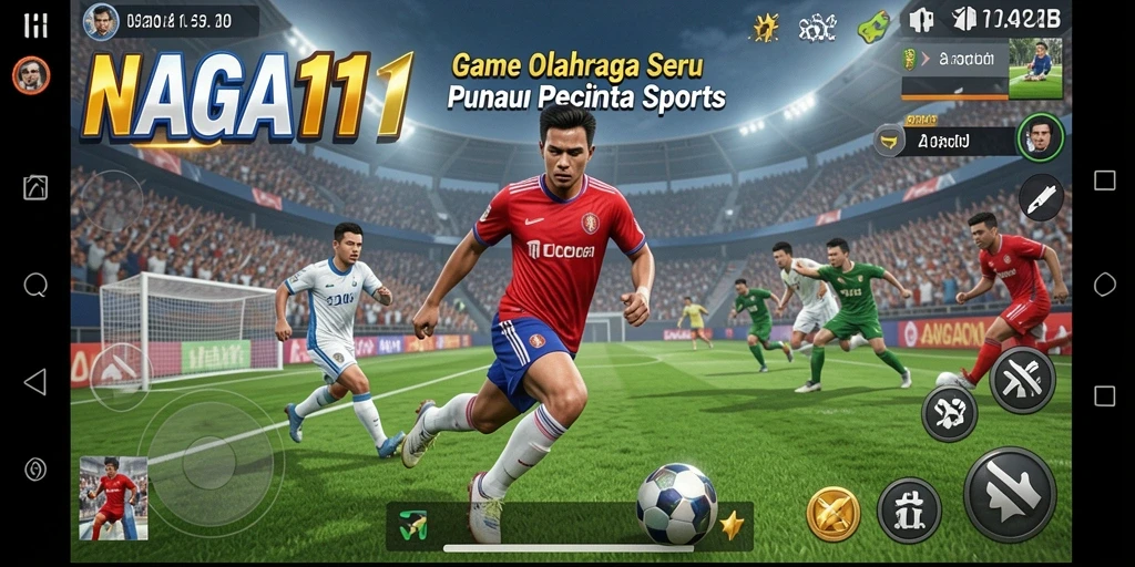 Screenshot gameplay NAGA11 yang menunjukkan aksi olahraga yang seru.