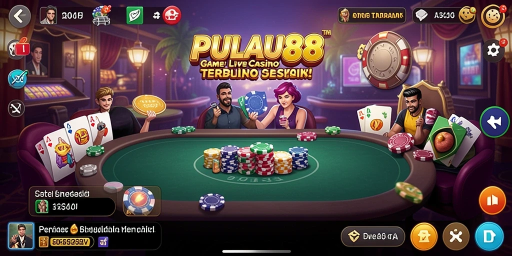 Tampilan gameplay Live Casino yang mendebarkan di PULAU88.