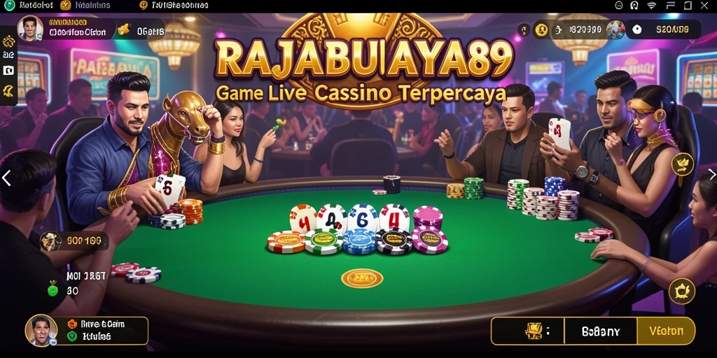 Tampilan utama gameplay RAJABUAYA89 dengan dealer profesional.