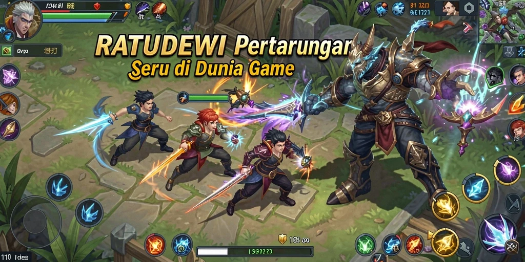 Gameplay intens dalam RATUDEWI yang menampilkan pertarungan khas karakter.