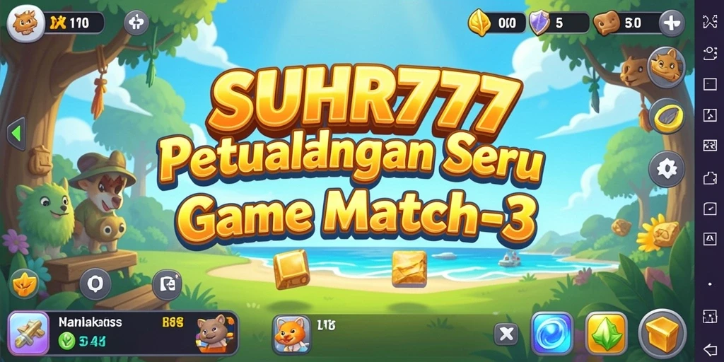 Tampilan gameplay seru SUHU777 dengan berbagai tantangan Match-3.