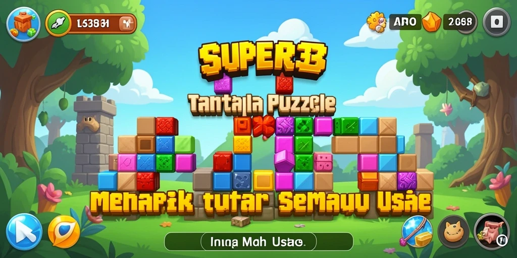Tampilan gameplay SUPER33 yang menarik dan penuh tantangan puzzle.