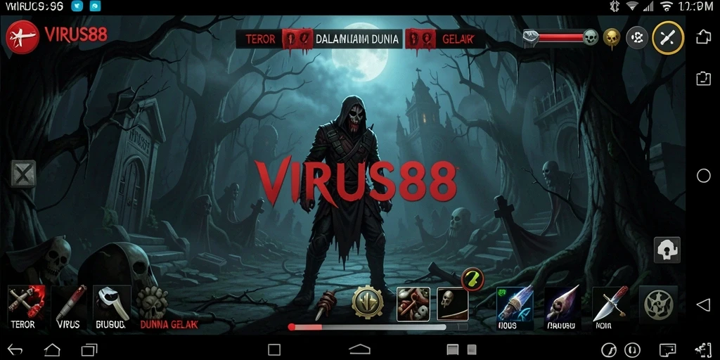 Screenshot gameplay HOROR menampilkan momen mencekam dalam VIRUS88.